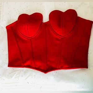 happy heart ❤️ corset top and skirt red set